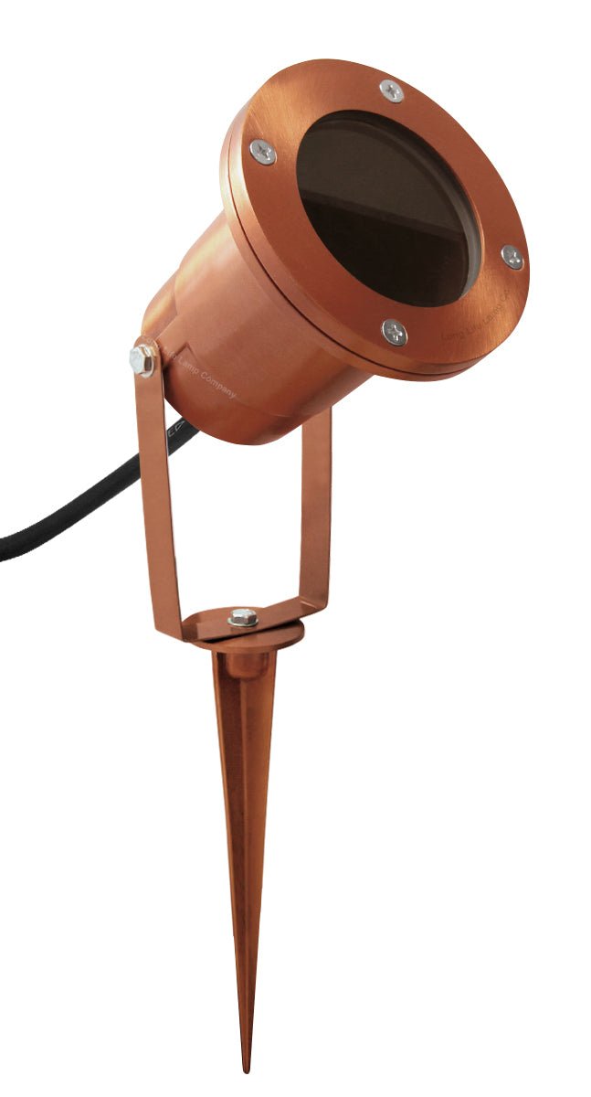 Outdoor Ground Spike Light Stainless Steel Copper Finish Adjustable Head - Energy Light Bulbs - Free delivery on all orders