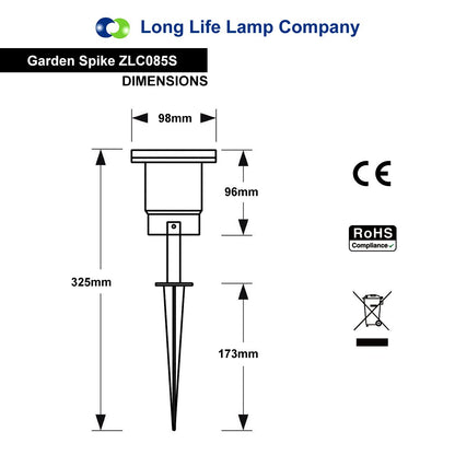 Outdoor Ground Spike Light Stainless Steel Copper Finish Adjustable Head - Energy Light Bulbs - Free delivery on all orders