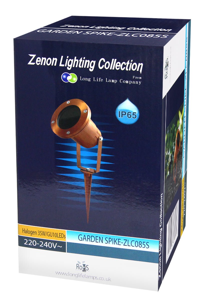 Outdoor Ground Spike Light Stainless Steel Copper Finish Adjustable Head - Energy Light Bulbs - Free delivery on all orders