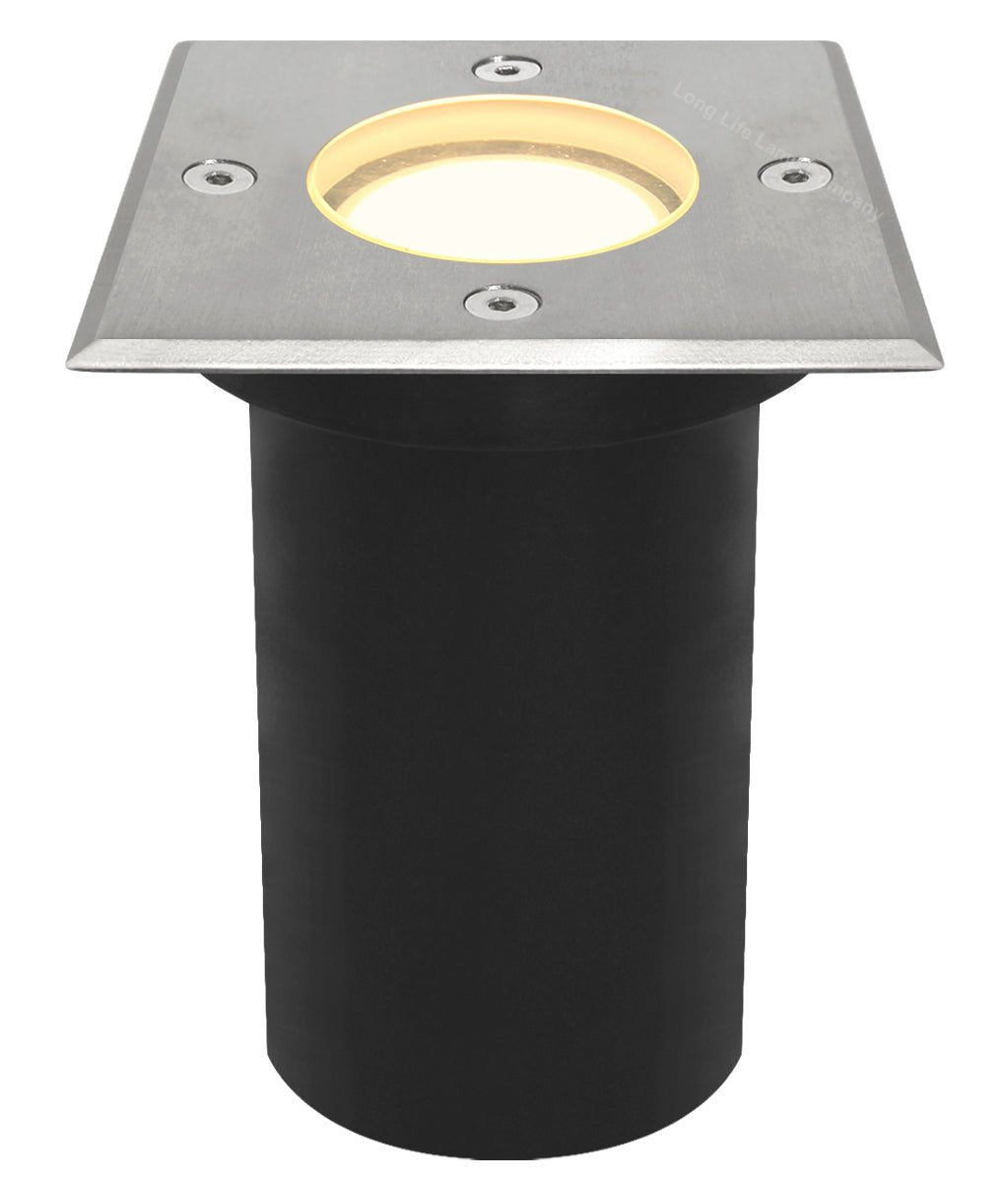 Outdoor Ground Walkover Light Square Stainless Steel Finish IP67 GL11 - Energy Light Bulbs - Free delivery on all orders
