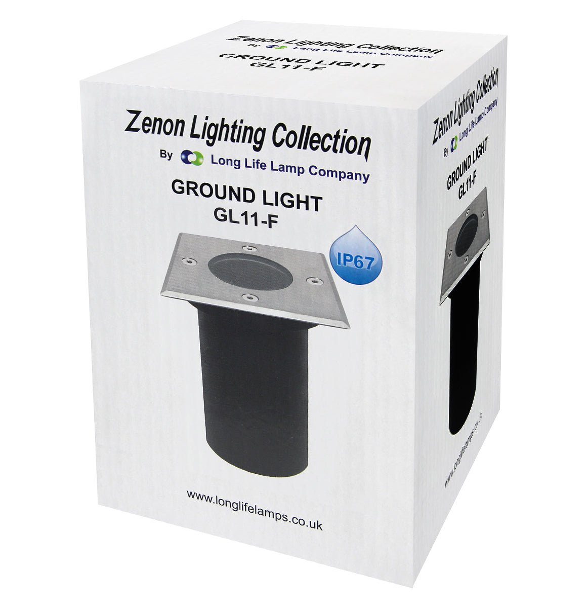 Outdoor Ground Walkover Light Square Stainless Steel Finish IP67 GL11 - Energy Light Bulbs - Free delivery on all orders