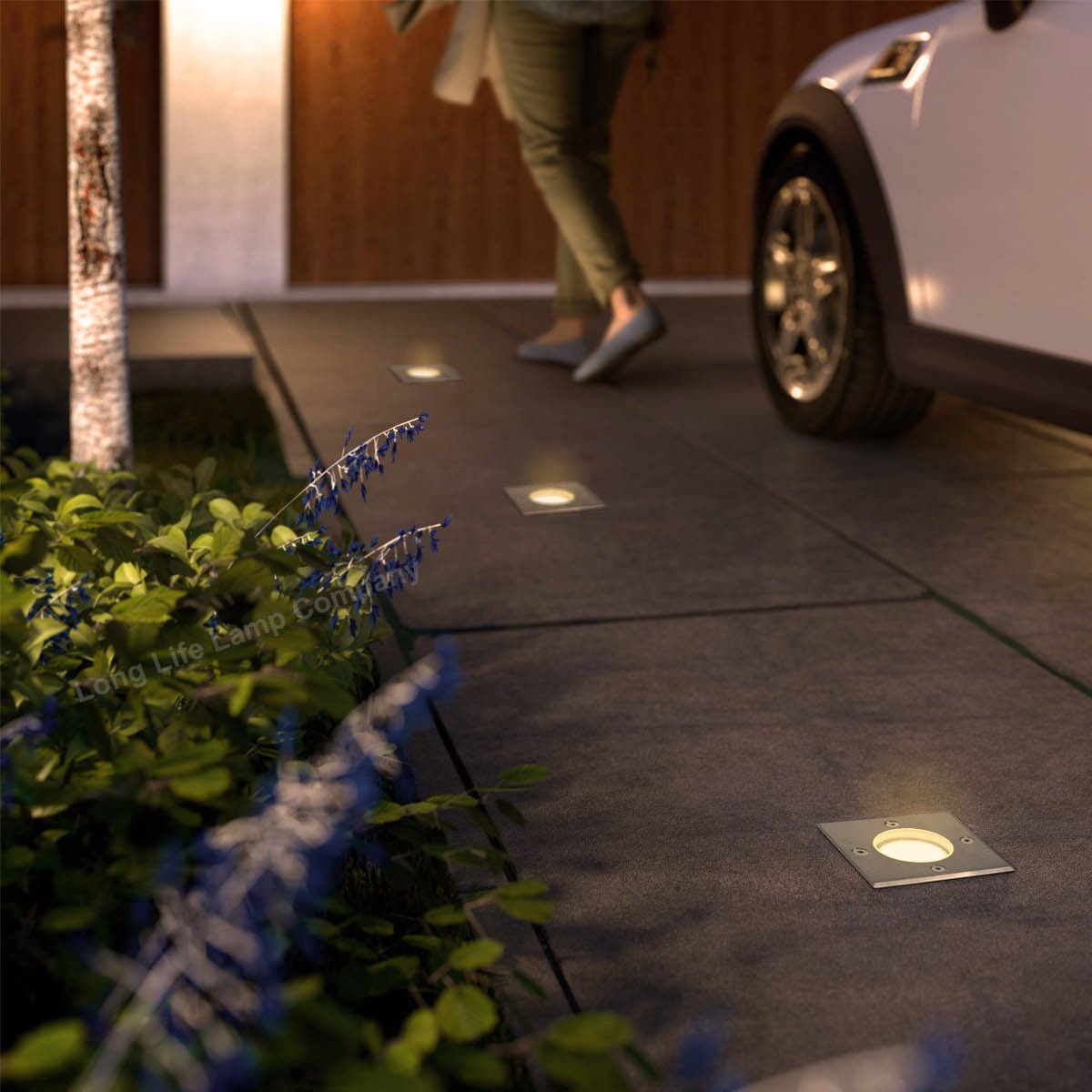 Outdoor Ground Walkover Light Square Stainless Steel Finish IP67 GL11 - Energy Light Bulbs - Free delivery on all orders