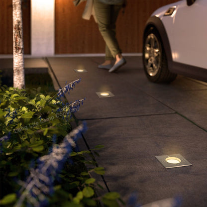 Outdoor Ground Walkover Light Square Stainless Steel Finish IP67 GL11 - Energy Light Bulbs - Free delivery on all orders