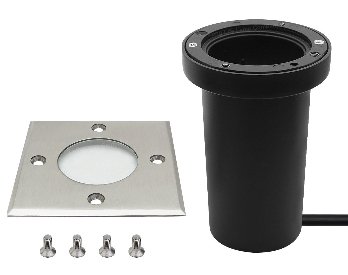Outdoor Ground Walkover Light Square Stainless Steel Finish IP67 GL11 - Energy Light Bulbs - Free delivery on all orders