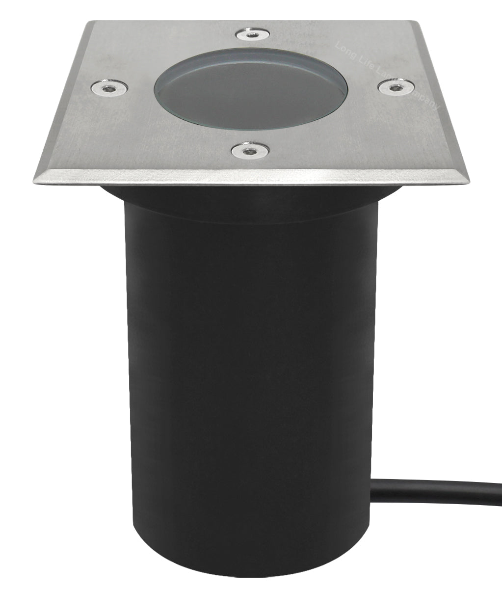 Outdoor Ground Walkover Light Square Stainless Steel Finish IP67 GL11 - Energy Light Bulbs - Free delivery on all orders