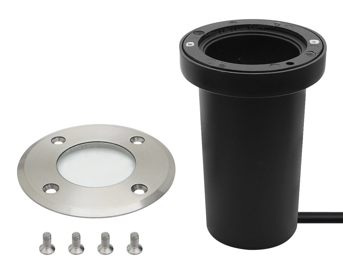 Outdoor Ground Walkover Lights GU10 IP67 Round Decking Light Stainless Steel - Energy Light Bulbs - Free delivery on all orders