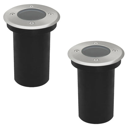 Outdoor Ground Walkover Lights GU10 IP67 Round Decking Light Stainless Steel - Energy Light Bulbs - Free delivery on all orders