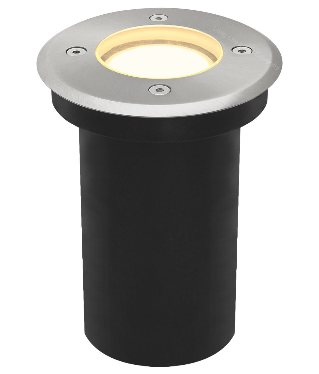 Outdoor Ground Walkover Lights GU10 IP67 Round Decking Light Stainless Steel - Energy Light Bulbs - Free delivery on all orders