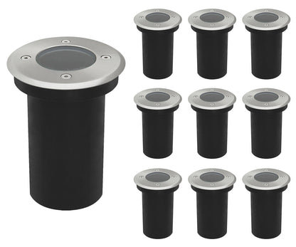 Outdoor Ground Walkover Lights GU10 IP67 Round Decking Light Stainless Steel - Energy Light Bulbs - Free delivery on all orders