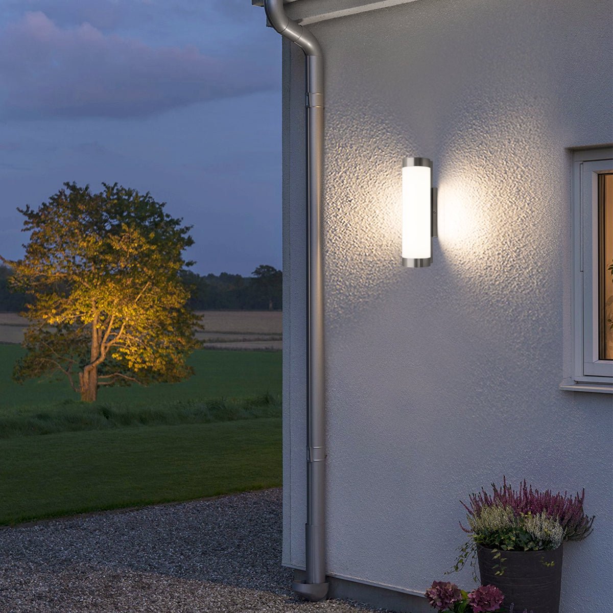 Outdoor LED Wall Light Natural White 4000k Stainless Steel Opal - Energy Light Bulbs - Free delivery on all orders