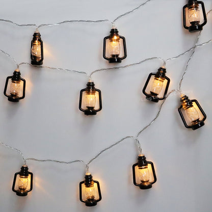 Outdoor or Indoor Mini Lantern 20 LED String Lights IP44 Mains Powered 2500K - Energy Light Bulbs - Free delivery on all orders