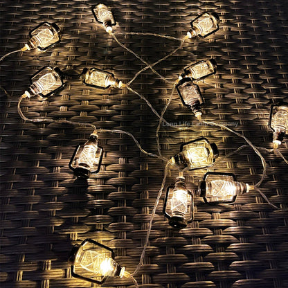 Outdoor or Indoor Mini Lantern 20 LED String Lights IP44 Mains Powered 2500K - Energy Light Bulbs - Free delivery on all orders