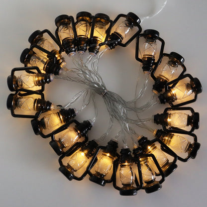 Outdoor or Indoor Mini Lantern 20 LED String Lights IP44 Mains Powered 2500K - Energy Light Bulbs - Free delivery on all orders