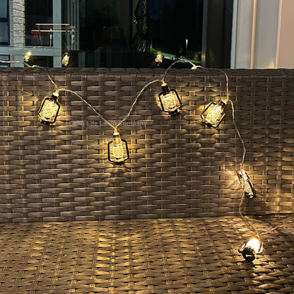 Outdoor or Indoor Mini Lantern 20 LED String Lights IP44 Mains Powered 2500K - Energy Light Bulbs - Free delivery on all orders