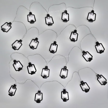 Outdoor or Indoor Mini Lantern 20 LED String Lights IP44 Mains Powered 6000K - Energy Light Bulbs - Free delivery on all orders