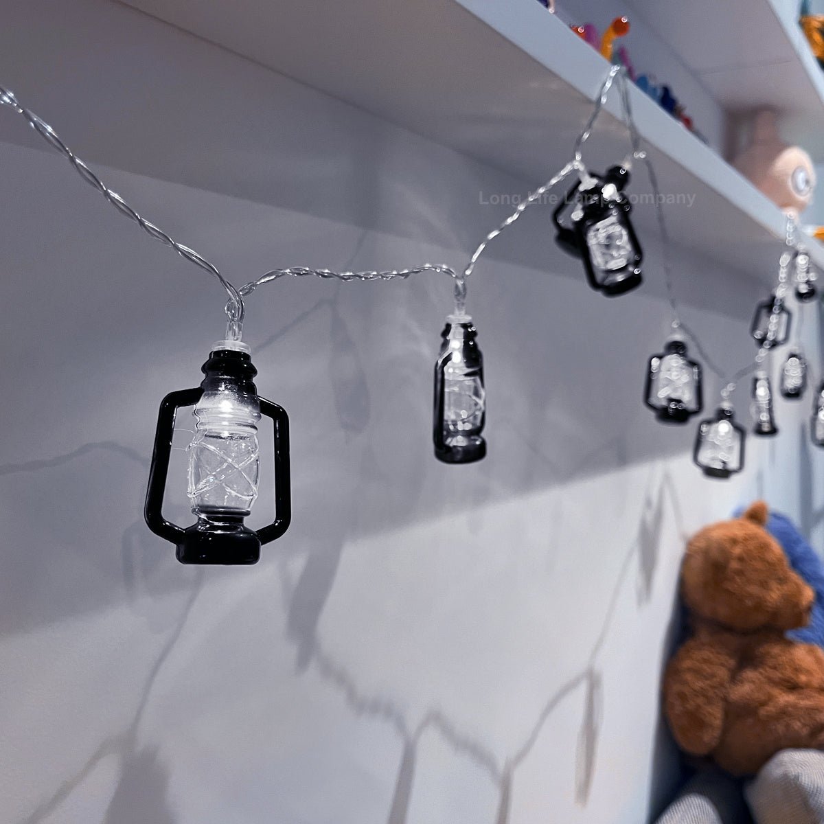 Outdoor or Indoor Mini Lantern 20 LED String Lights IP44 Mains Powered 6000K - Energy Light Bulbs - Free delivery on all orders