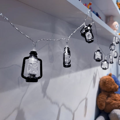 Outdoor or Indoor Mini Lantern 20 LED String Lights IP44 Mains Powered 6000K - Energy Light Bulbs - Free delivery on all orders
