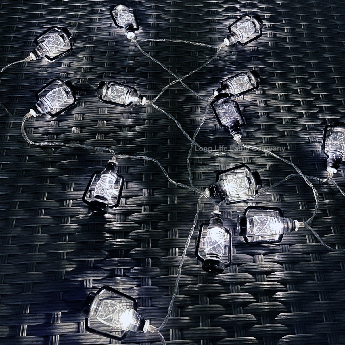 Outdoor or Indoor Mini Lantern 20 LED String Lights IP44 Mains Powered 6000K - Energy Light Bulbs - Free delivery on all orders