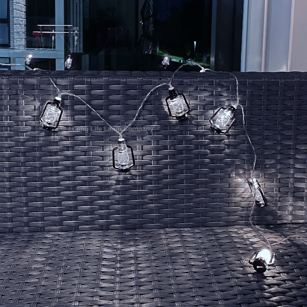 Outdoor or Indoor Mini Lantern 20 LED String Lights IP44 Mains Powered 6000K - Energy Light Bulbs - Free delivery on all orders