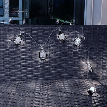 Outdoor or Indoor Mini Lantern 20 LED String Lights IP44 Mains Powered 6000K - Energy Light Bulbs - Free delivery on all orders
