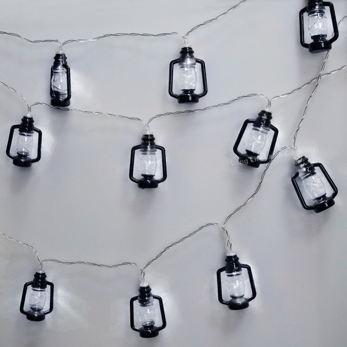 Outdoor or Indoor Mini Lantern 20 LED String Lights IP44 Mains Powered 6000K - Energy Light Bulbs - Free delivery on all orders