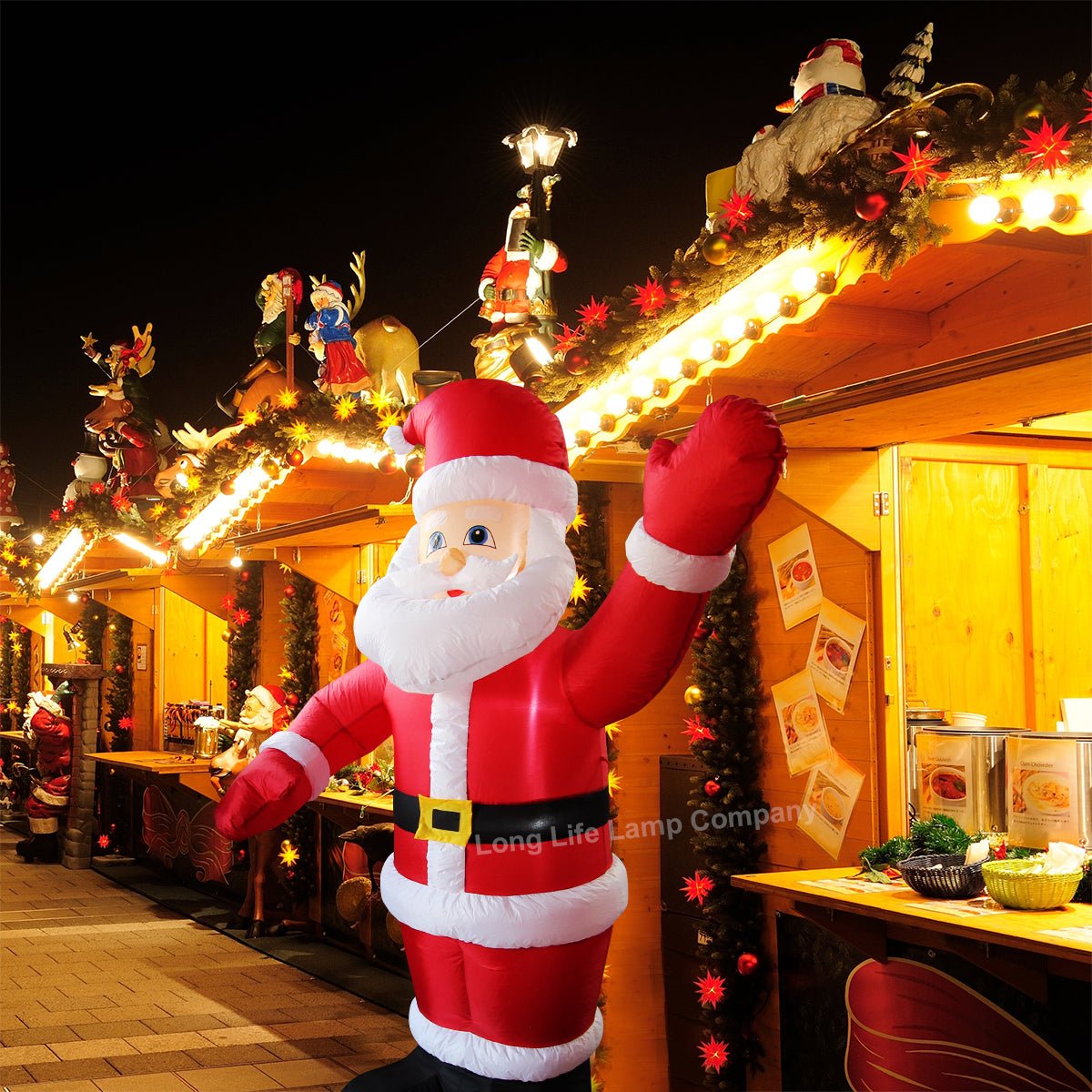 Outdoor Santa Claus Self Inflating with Plug 6ft Father Christmas LED Illuminated - Energy Light Bulbs - Free delivery on all orders