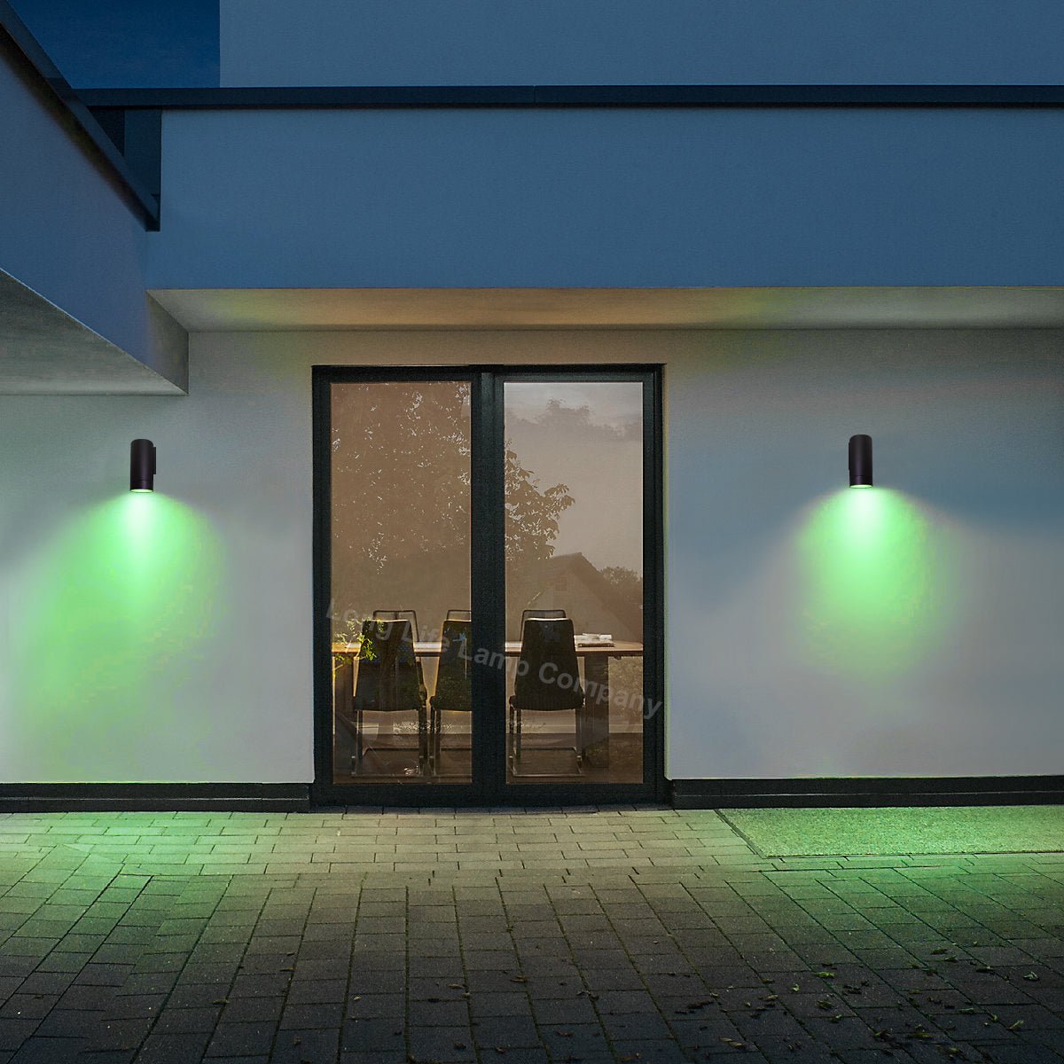 Outdoor Single Black Wall Light IP65 ZLC018 with Coloured LED GU10 Blue, Red, Green, Yellow - Free delivery on all orders