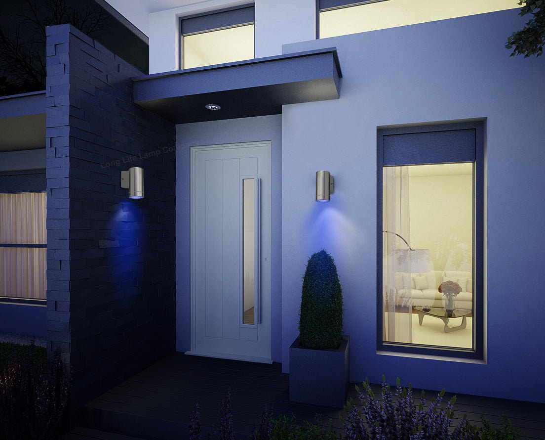 Outdoor Single Wall Light IP65 ZLC01 with Coloured LED GU10 Blue, Red, Green, Yellow - Free delivery on all orders