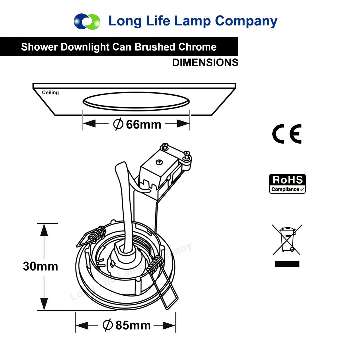 Outdoor Soffit Downlight IP65 240v Mains Power - Free delivery on all orders