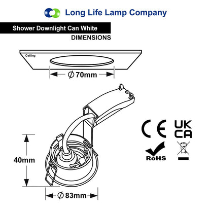 Outdoor Soffit Downlight IP65 240v Mains Power - Free delivery on all orders