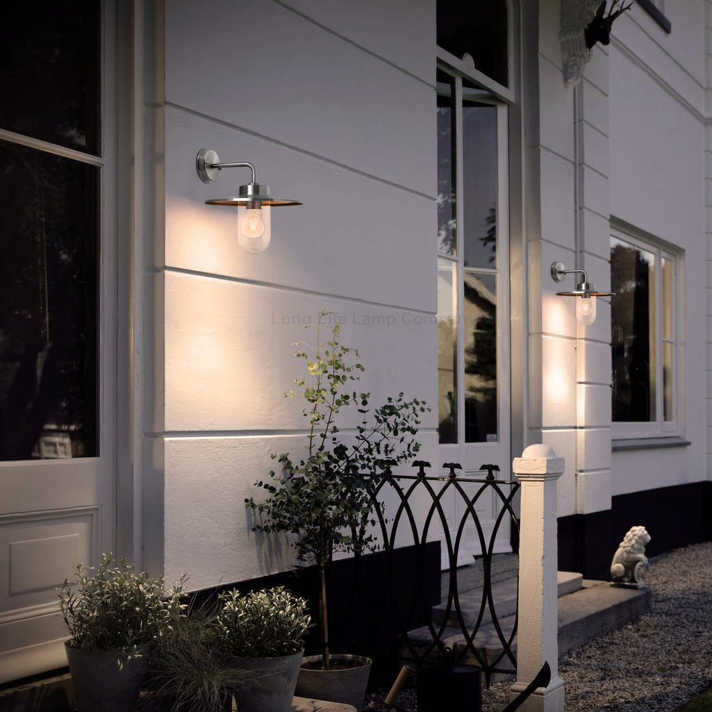 Outdoor Stainless Steel Wall Light IP44 Down Light Heritage Style - Energy Light Bulbs - Free delivery on all orders