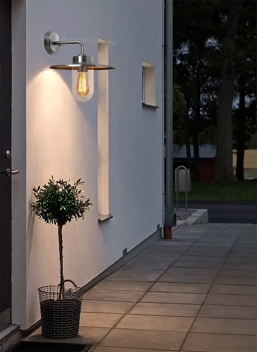 Outdoor Stainless Steel Wall Light IP44 Down Light Heritage Style - Energy Light Bulbs - Free delivery on all orders