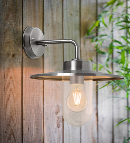 Outdoor Stainless Steel Wall Light IP44 Down Light Heritage Style - Energy Light Bulbs - Free delivery on all orders