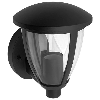 Outdoor Upward Wall Light Black Lantern Clear Diffuser IP44 - Energy Light Bulbs - Free delivery on all orders