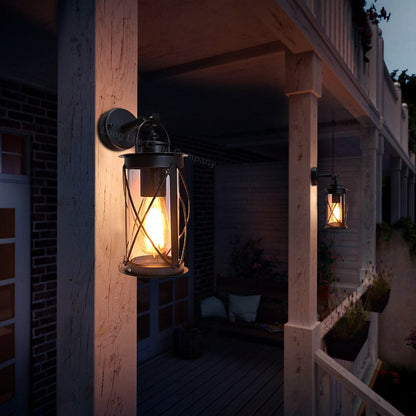 Outdoor Wall Lantern Black Stainless Steel Vintage Garden Lamp IP44 - Energy Light Bulbs - Free delivery on all orders