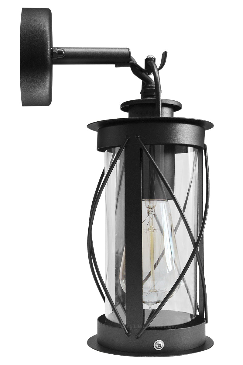 Outdoor Wall Lantern Black Stainless Steel Vintage Garden Lamp IP44 - Energy Light Bulbs - Free delivery on all orders