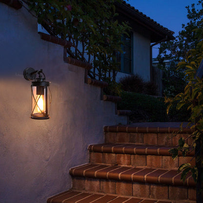 Outdoor Wall Lantern Black Stainless Steel Vintage Garden Lamp IP44 - Energy Light Bulbs - Free delivery on all orders