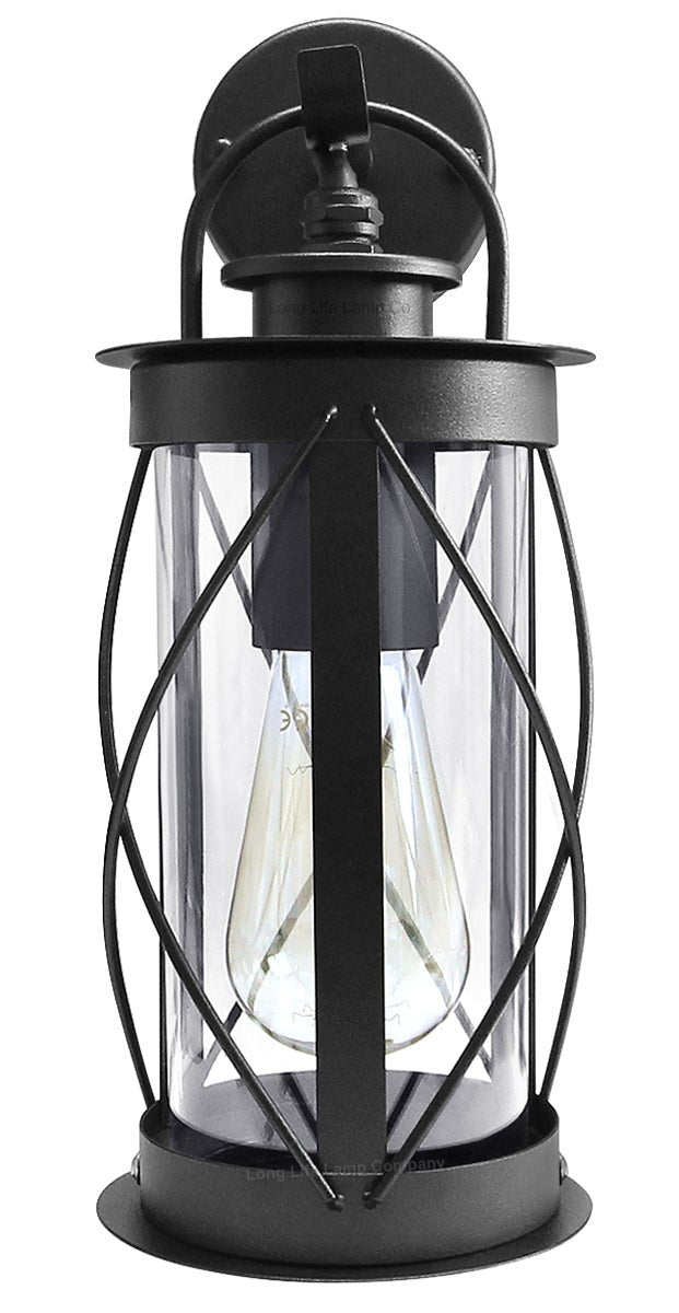 Outdoor Wall Lantern Black Stainless Steel Vintage Garden Lamp IP44 - Energy Light Bulbs - Free delivery on all orders