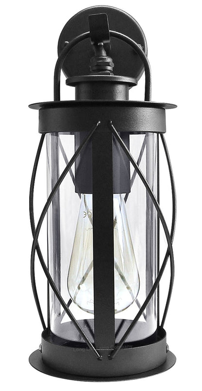 Outdoor Wall Lantern Black Stainless Steel Vintage Garden Lamp IP44 - Energy Light Bulbs - Free delivery on all orders