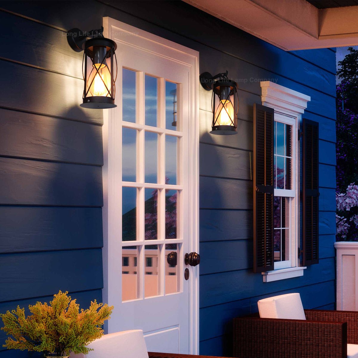 Outdoor Wall Lantern Black Stainless Steel Vintage Garden Lamp IP44 - Energy Light Bulbs - Free delivery on all orders