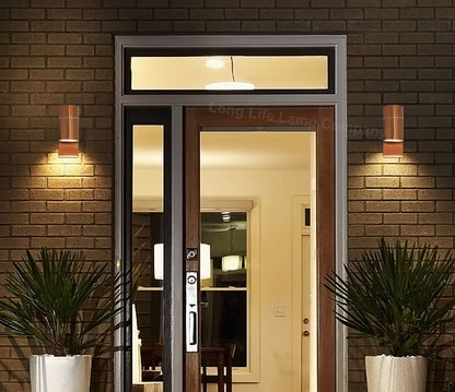Outdoor Wall Light Dusk Till Dawn Sensor Copper Finish IP65 - Energy Light Bulbs - Free delivery on all orders