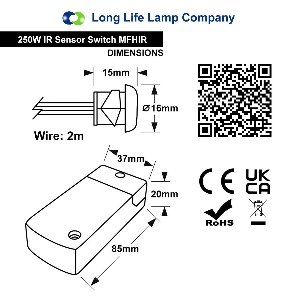 Outside Of Cabinet Hand Movement 250W IR Sensor Switch Max 70w for LEDs - Energy Light Bulbs - Free delivery on all orders