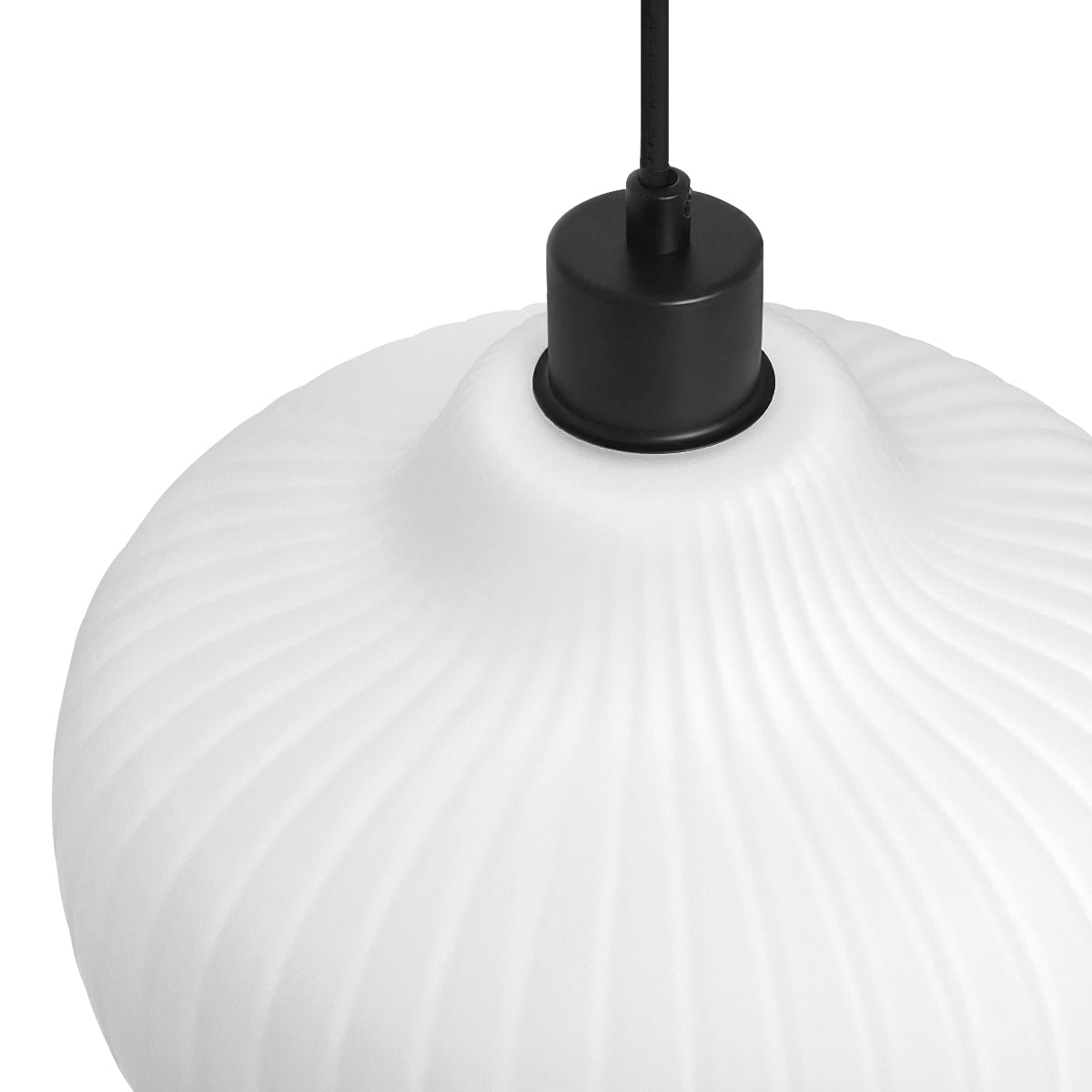 Oval Globe Ceiling Pendant Light Ribbed Opal Glass Lamp Shade - Energy Light Bulbs - Free delivery on all orders