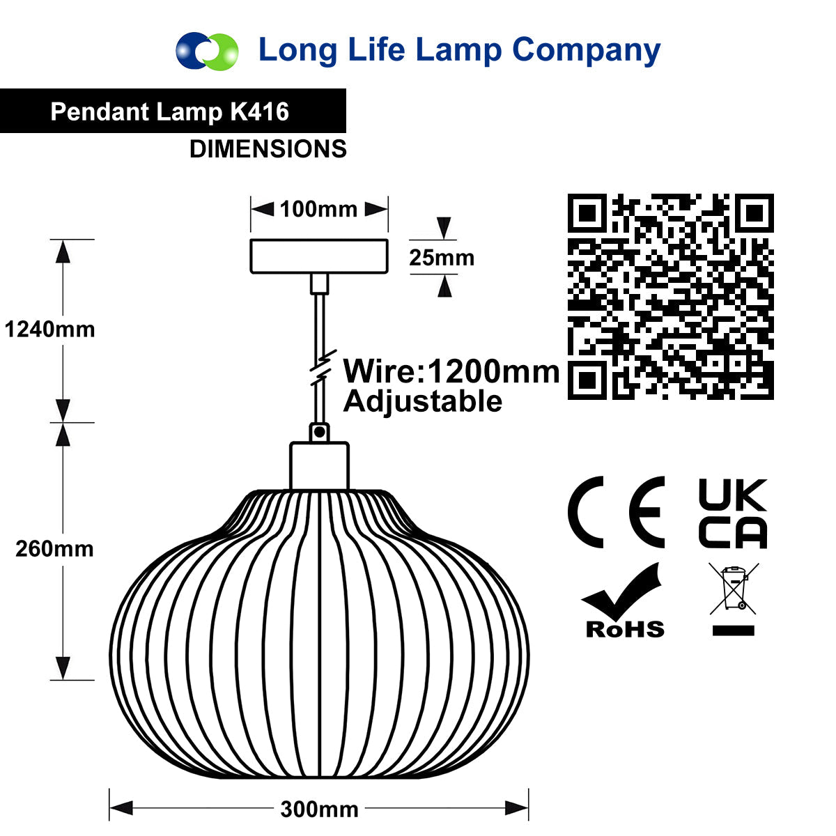 Oval Globe Ceiling Pendant Light Ribbed Opal Glass Lamp Shade K416 - Free delivery on all orders