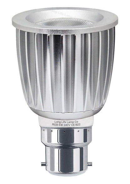 Pack of 2 LED Bulb Colour Changing B22 Bayonet Mood Spot Light RGB 5W - Energy Light Bulbs - Free delivery on all orders