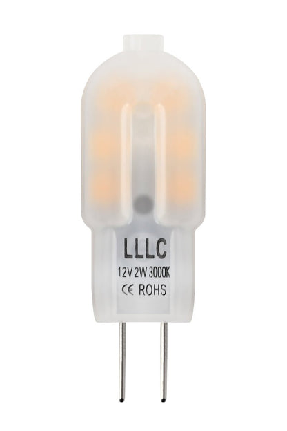 PACK OF 5 G4 12v LED Bulb 2w Equivalent 20w Replaces Halogen Capsule Frosted Cover Warm White - Energy Light Bulbs - Free delivery on all orders