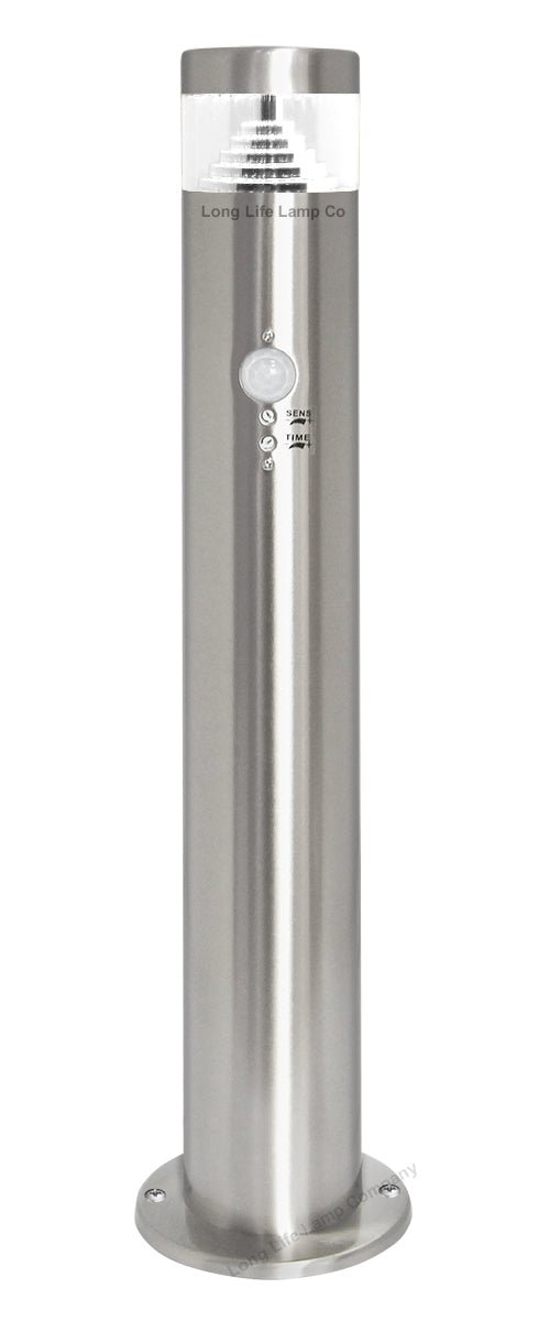 PIR LED Bollard Garden Lamp Post Stainless Steel Outdoor PIR Ground Light - Energy Light Bulbs - Free delivery on all orders