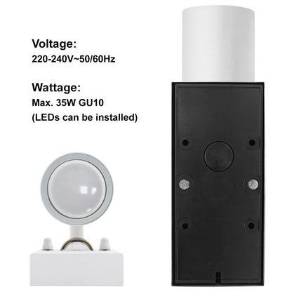 PIR Matt White Up Down Stainless Steel Outdoor Wall Light with Movement Sensor - Energy Light Bulbs - Free delivery on all orders