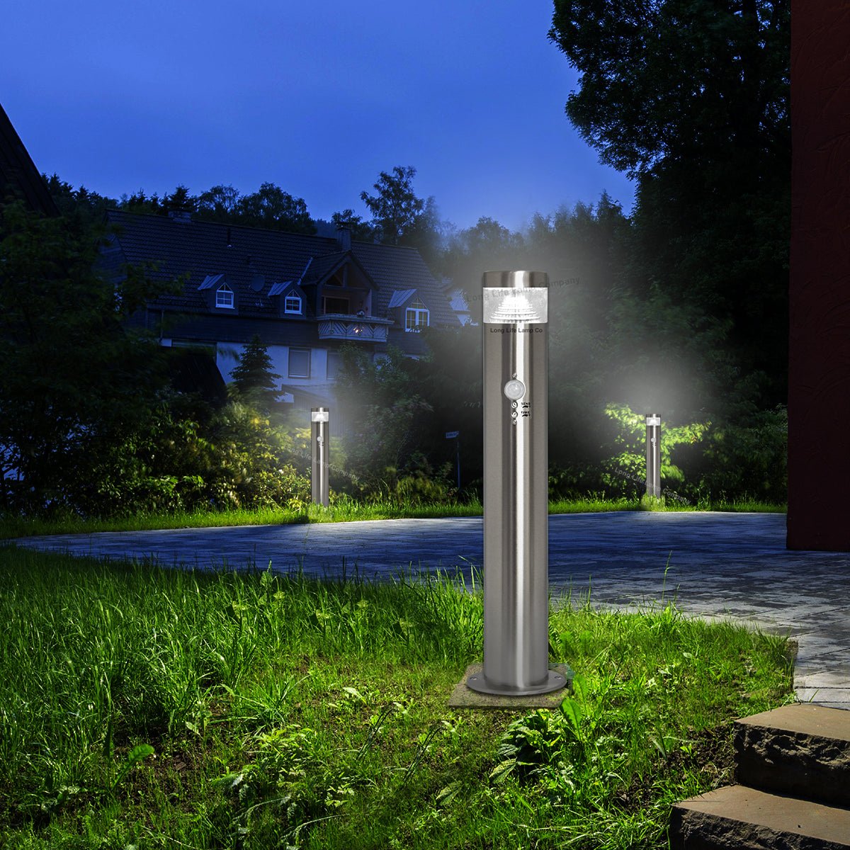 PIR Outdoor LED Bollard Light Stainless Steel with Movement Sensor Warm or Cool ZLC071WW or ZLC072CW - Free delivery on all orders