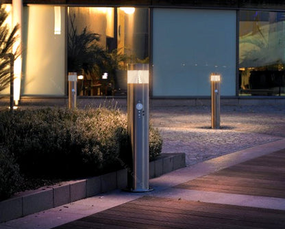 PIR Outdoor LED Bollard Light Stainless Steel with Movement Sensor Warm or Cool ZLC071WW or ZLC072CW - Free delivery on all orders